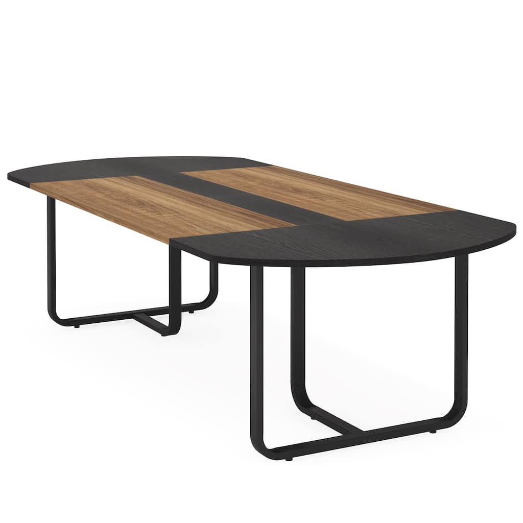 6FT Oval Conference Meeting Table with Splice Board,70.86 Inches Large Desk for Home Office