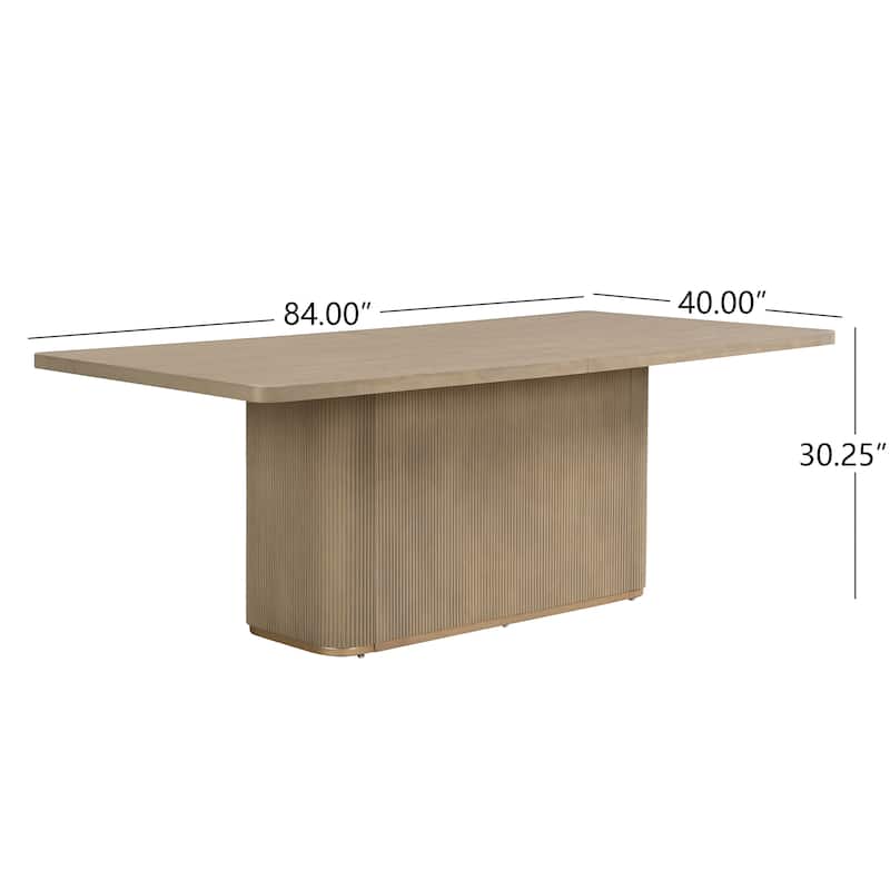 Christopher Knight Home - Forest 7-Piece Upholstered Dining Set with 84" Rectangular Pillar Base Dining Table