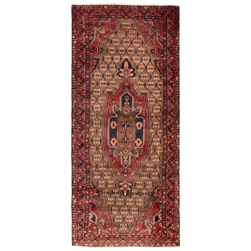 ECARPETGALLERY Hand-knotted Andelz Brown Wool Rug - 4'3 x 9'10 - Light Brown - 4'3 x 9'10