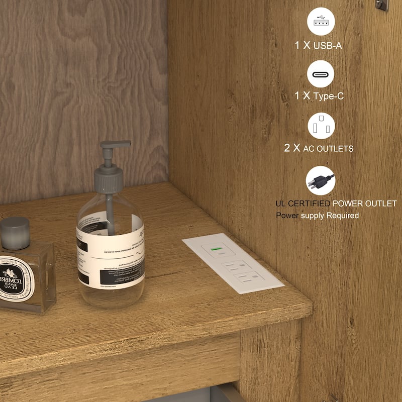 Milano 48" Freestanding Bathroom Vanity with White Acrylic Sink