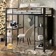 preview thumbnail 2 of 34, Twin Size Metal Loft Bed Frame with Desk, Wardrobe And Storage Shelves Under The Bed