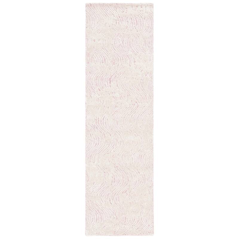 SAFAVIEH Handmade Glamour Zauresh Modern Wool Rug - 2'3" x 8' Runner - Pink/Ivory