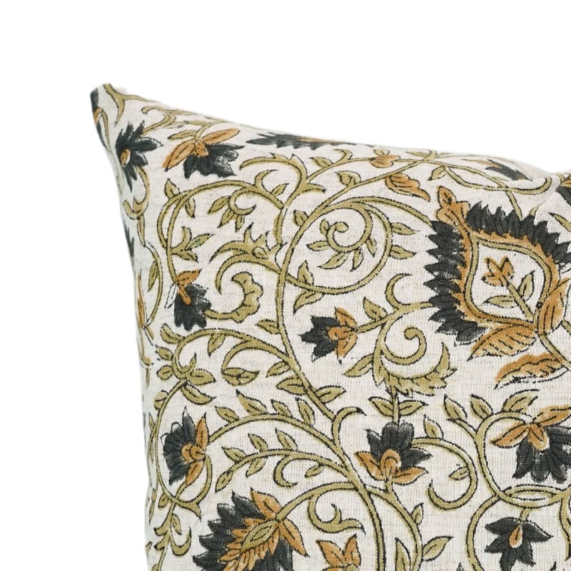 Cotton Linen Bohemian Block print pillow Cover- Hawamahal