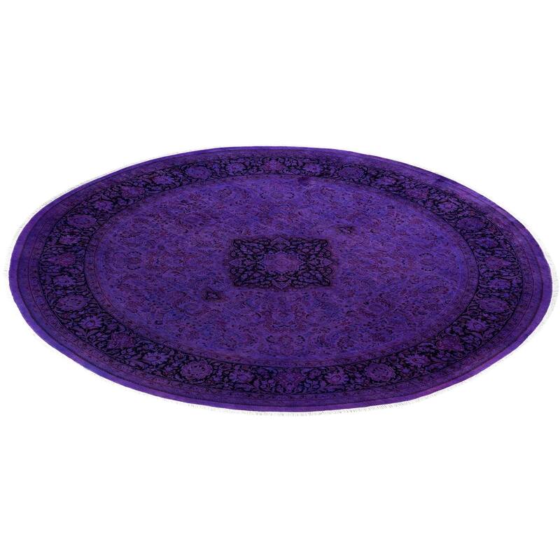 Overdyed One-of-a-Kind Hand-Knotted Area Rug - Purple - 8' 7" x 8' 9"