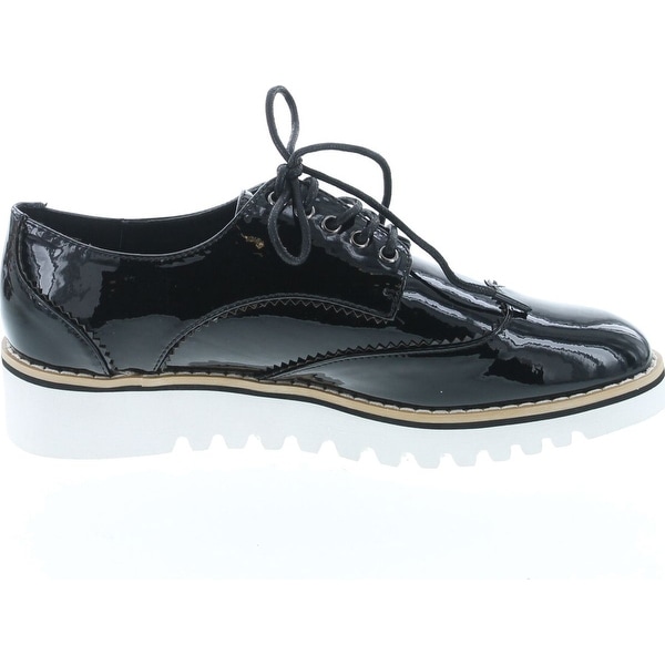 women's black patent leather oxford shoes