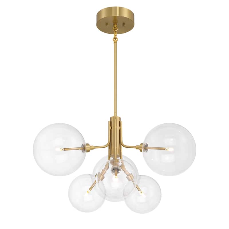 Bellevue SHCH44131 6 Light 27" Wide LED Chandelier with Clear Glass