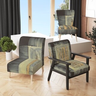 Designart "Galm Abstract II" Upholstered Transitional Accent Chair ...
