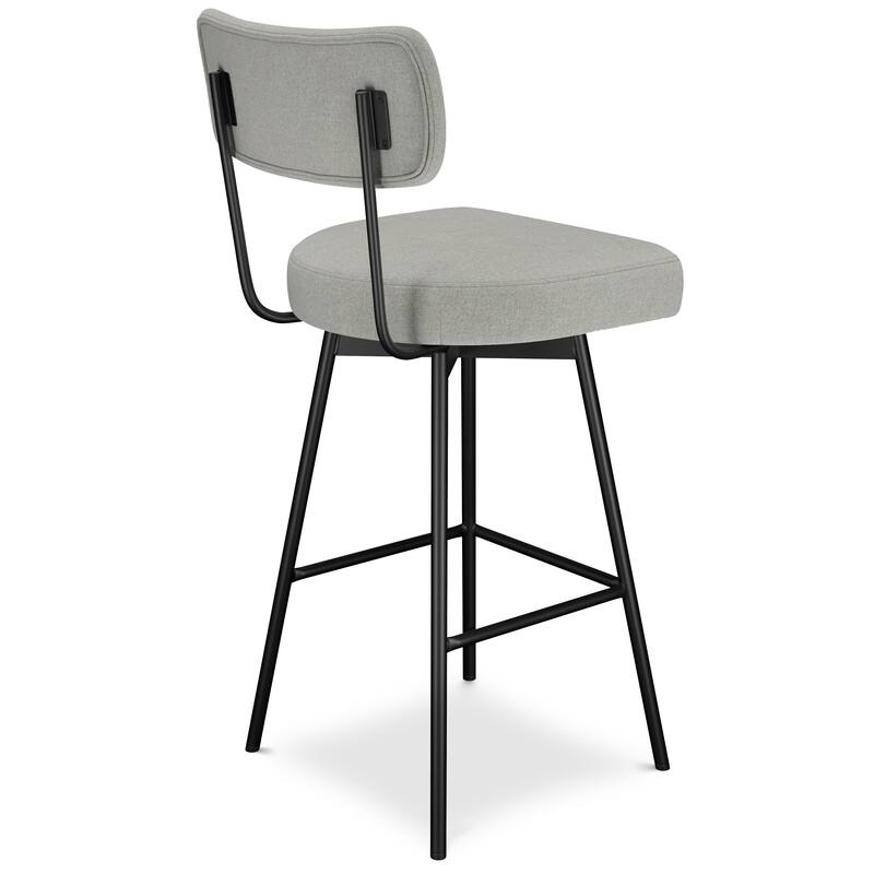 WYNDENHALL Meredith Modern Swivel Bar Stool (Set of 2) - 19.9" D x 18.9" W x 39.8" H