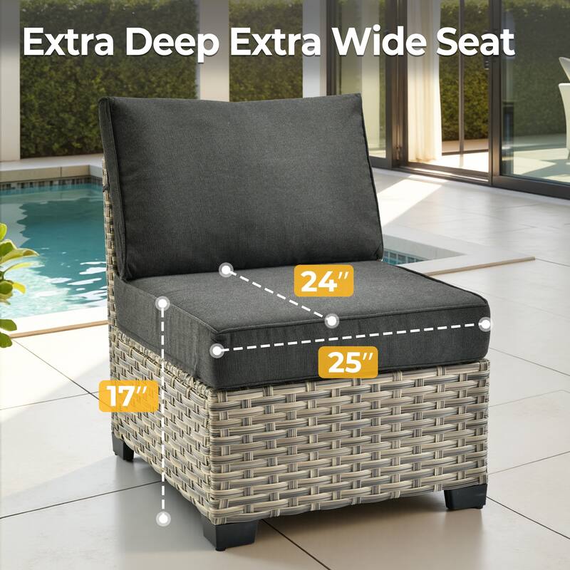 HOOOWOOO 6-piece Patio Furniture Conversation Set with Coffee Table