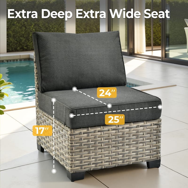 HOOOWOOO 8-piece Outdoor Wicker Patio Furniture Set with Coffee Table