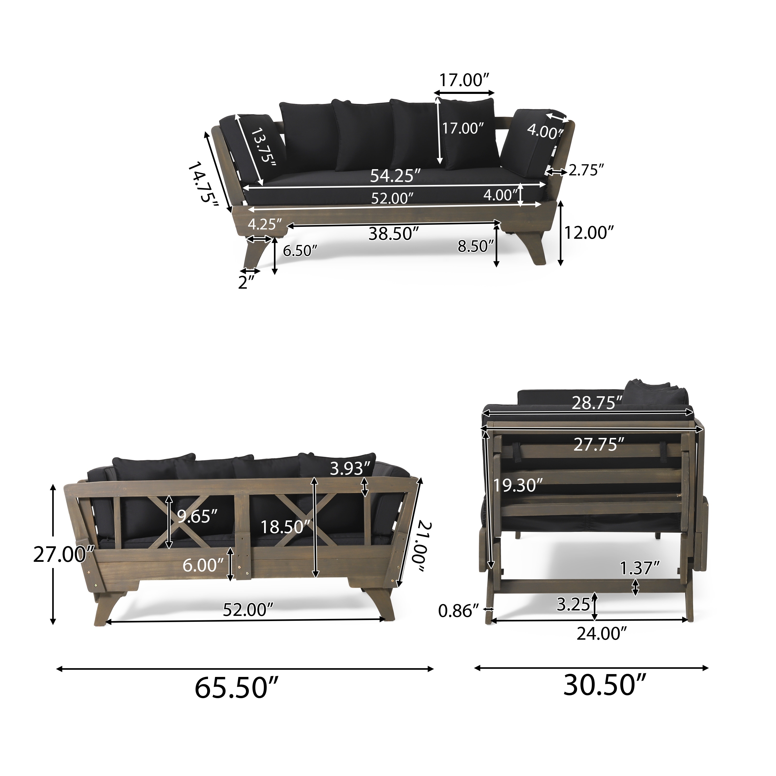 Ottavio outdoor shop wood daybed