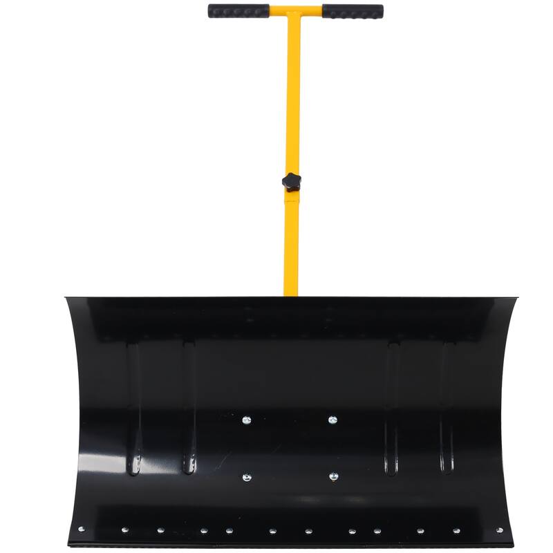 Anmytek Heavy Duty Snow Shovel Wheeled Driveway Sidewalk Pusher Winter Removal Tool - 29 in. W X 47 in. D X 16.5 in. H
