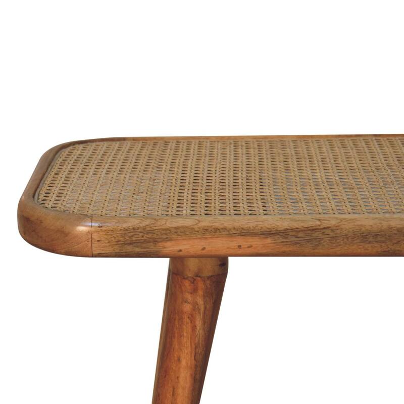 Artisan Furniture Solid Wood Larissa Rattan Bench