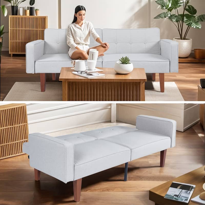 Futon Sofa Bed, Convertible Futon Couch Bed, Loveseat Sleeper Sofa, Daybed for Living Room, Apartment, Office
