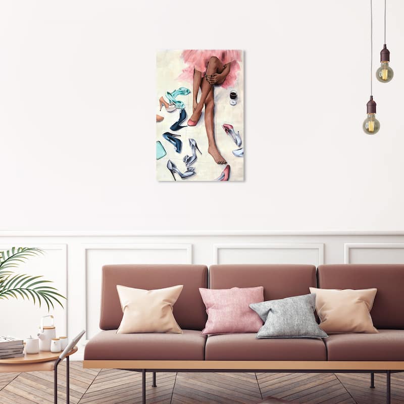 Wynwood Studio Canvas Fashion and Glam Shoe Diva Pink and Glam Wall Art Canvas Print - 30 x 20