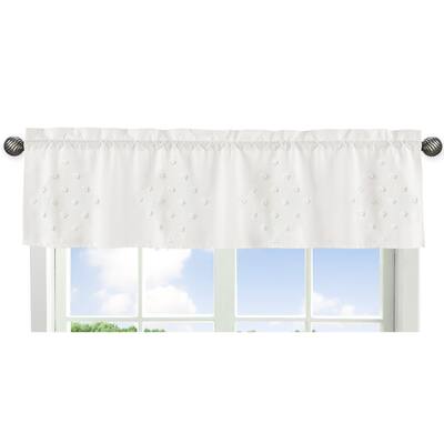 Boho Dot Collection Window Curtain Valance - Ivory Beige Cream Off White Bohemian Shabby Chic Modern Farmhouse Geometric Tufted