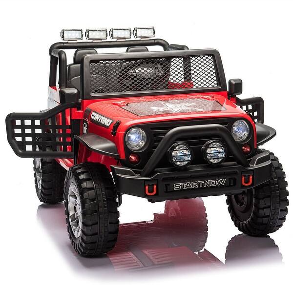 slide 2 of 8, 12V Electric Kids Ride On Car 2- Seat SUV Truck w/ Remote Control/ Spring Suspension/ LED Lights/ Bluetooth/ MP3