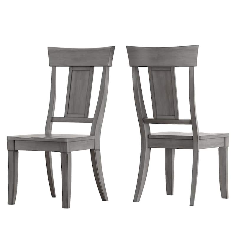Eleanor Antique White Extending Oval Wood Table Panel Back 5-piece Dining Set by iNSPIRE Q Classic - Antique White Table - Antique Grey Chairs