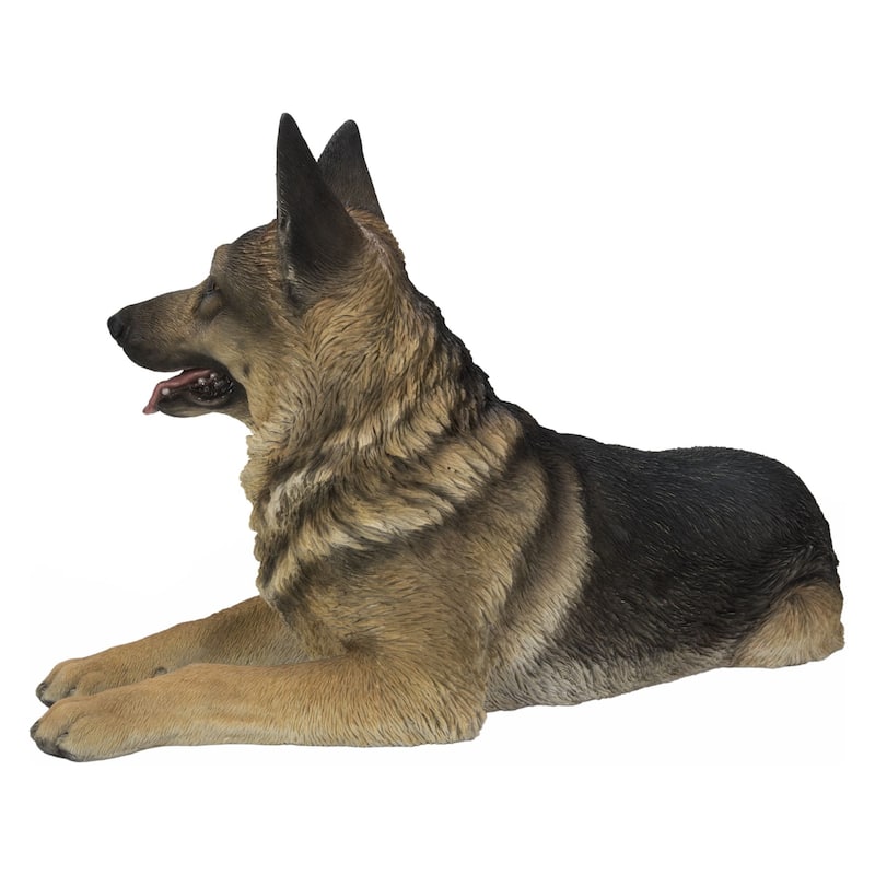 30" Lying German Shepherd Outdoor Garden Statue