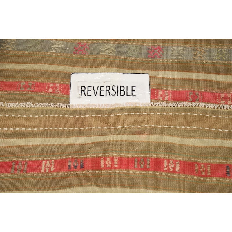 Hand Woven Oriental 100% Wool Carpet Southwestern Tribal Multi-Colored Kilim Area Rug - 6' 8'' X 4' 5''