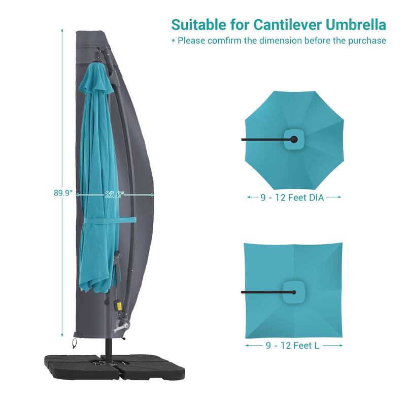 Bonosuki Patio Offset Umbrella Cover - 600D Waterproof Umbrella Cover
