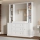 preview thumbnail 4 of 14, Modern White Storage Cabinet with Adjustable Shelves and Drawers, Diaper Changing Table, Bookshelf, and Entryway Organizer