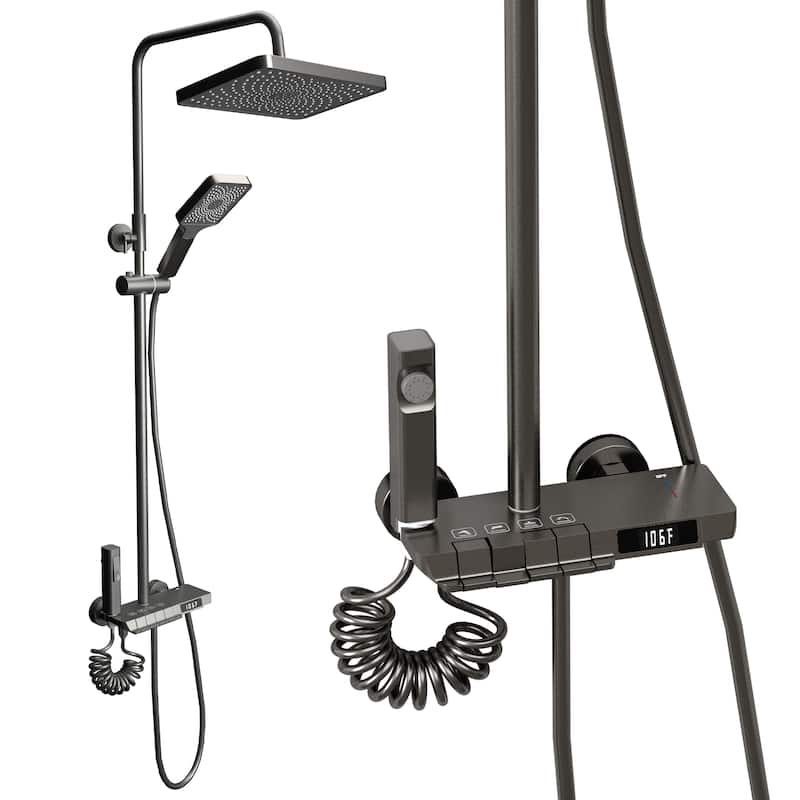Thermostatic Shower System, Digital Display Bathroom Shower Faucet Set