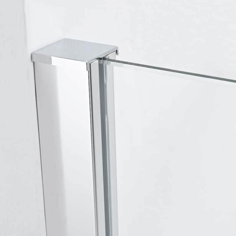 Canteras 39" x 55" H Hinged Frameless Tub Door