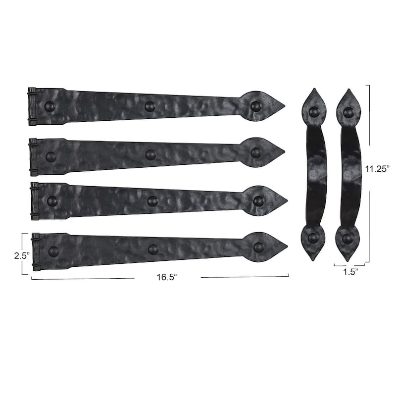 Household Essentials Premium Carriage House Magnetic Garage Door Hinges, Black