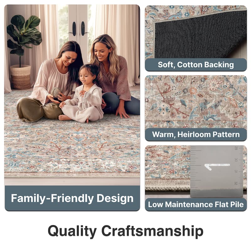 Well Woven Asha Vintage Emilia Flat-Weave Area Rug