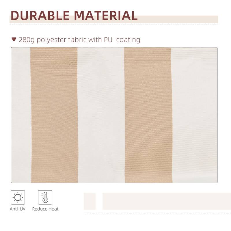 13x8ft Retractable Patio Awning with Manual Crank, UV & Water-Resistant Fabric, Aluminum Frame for Deck, Balcony, Yard