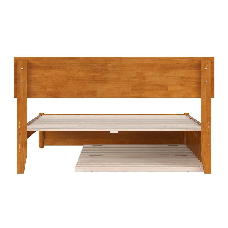 Wesley Platform Bed with Panel Footboard and Twin Trundle