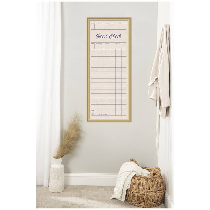 Kate and Laurel Framed Fabric Pinboard Linen Guest Check Wall Organization