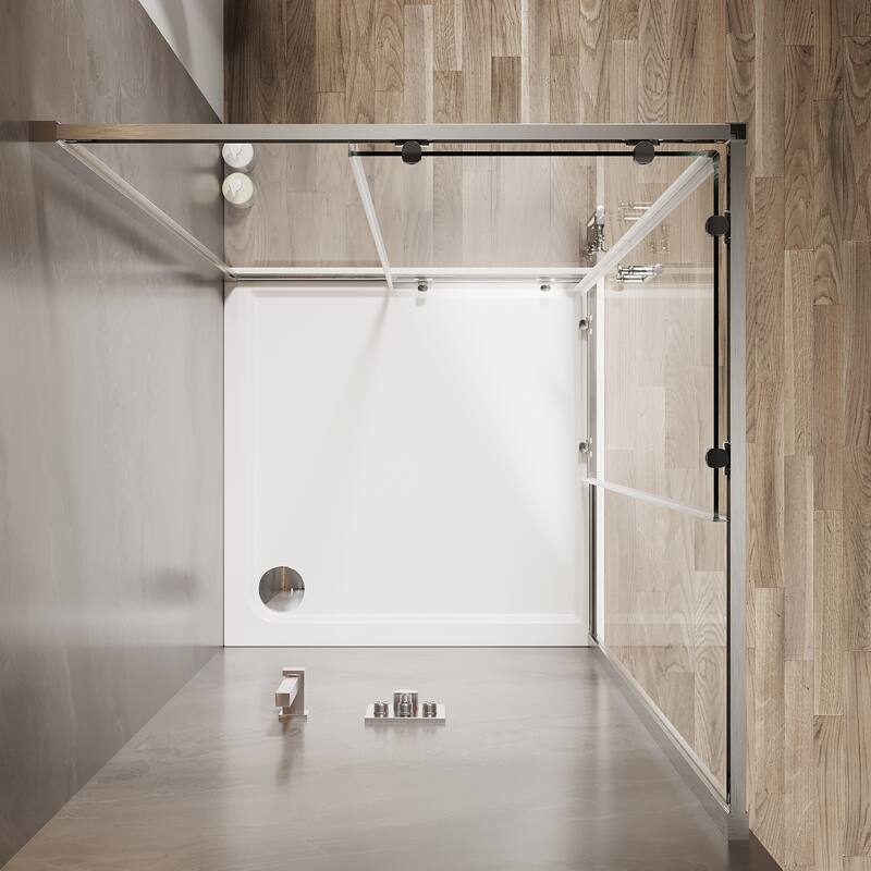 Elegant 36" W x 36" L x 72" H Corner Entry Shower Enclosure Sliding Shower Doors
