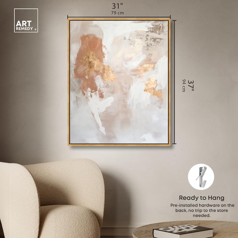Gold-Trimmed Rose Quartz II Canvas by Art Remedy