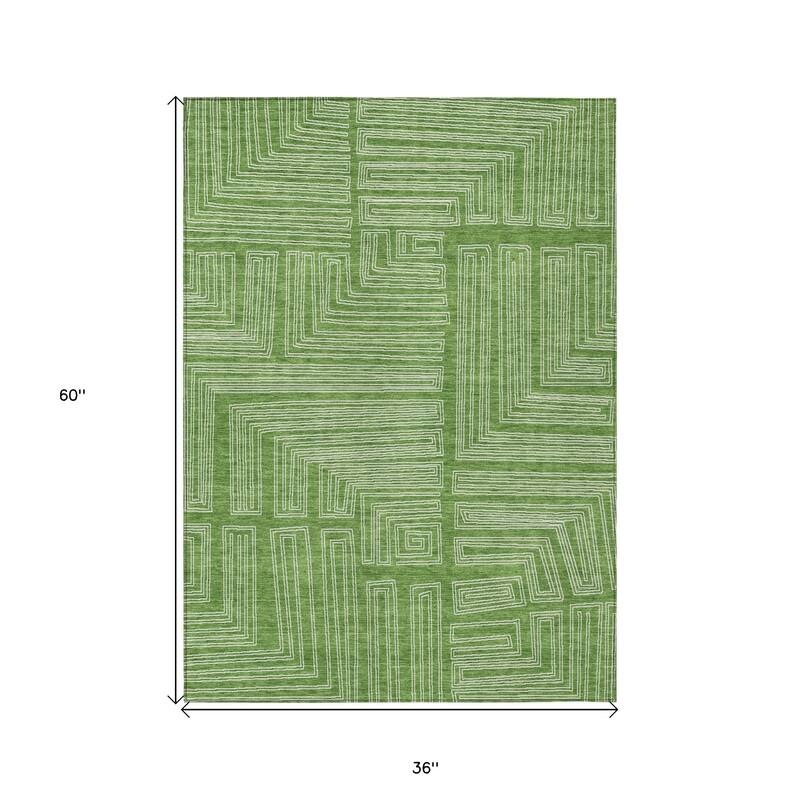 HomeRoots Geometric Transitional Rectangle Outdoor Rug