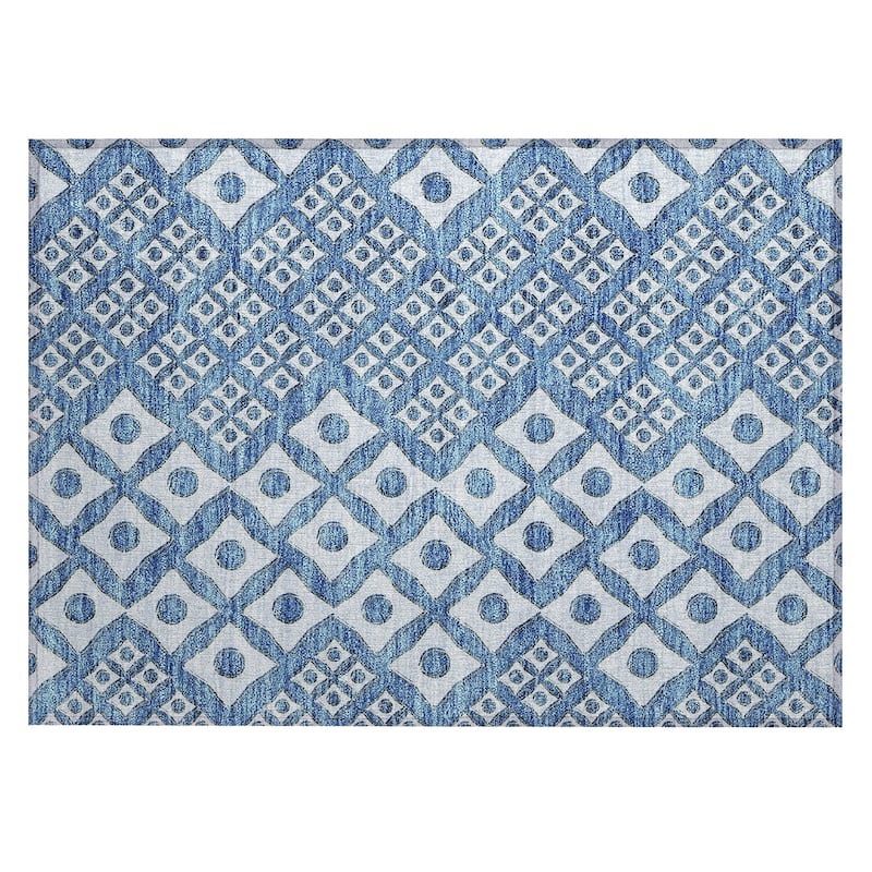 Machine Washable Indoor/ Outdoor Chantille Diamond Rug