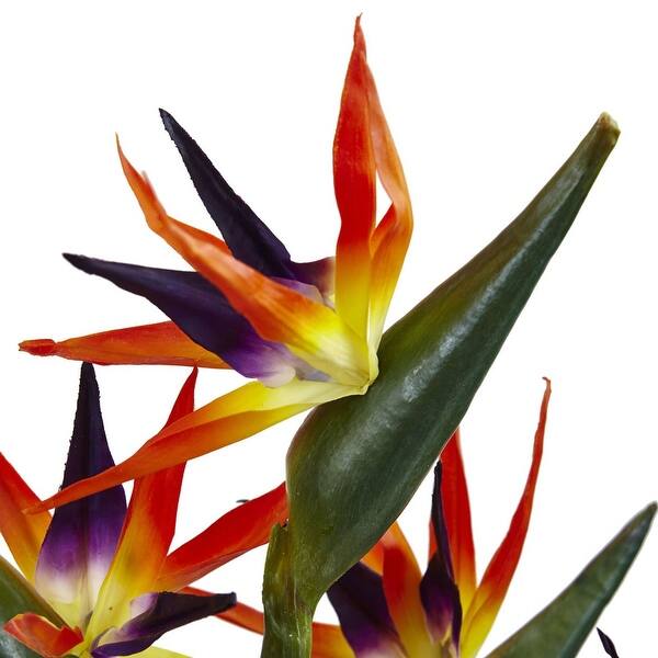 Shop Nearly Natural Home Decor Birds Of Paradise In Vase