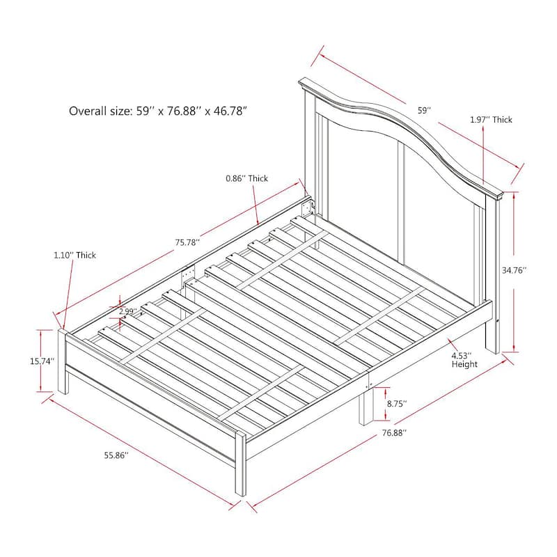 Furniture of America Camile Traditional Full-size Curved Platform Bed