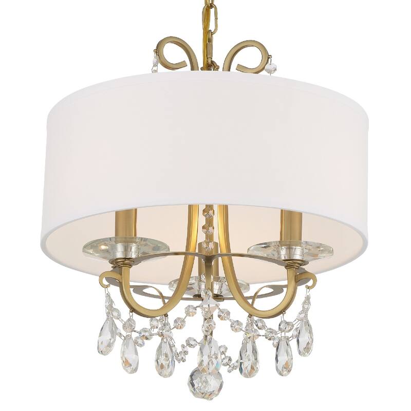 Othello 3 Light Vibrant Gold Chandelier - 15'' W x 15'' H - 15'' W x 15'' H