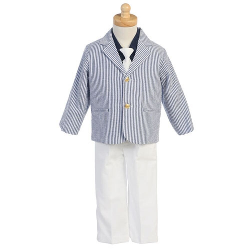 Easter Boys Vest Suit Set w//Pinstripe 5,6,7 Royal Blue//Black,Sz