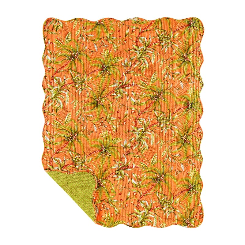 Barbados Sunset Reversible Cotton Throw Blanket