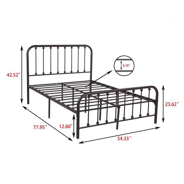 dimension image slide 2 of 9, Alazyhome Sturdy Metal Platform Bed Frame