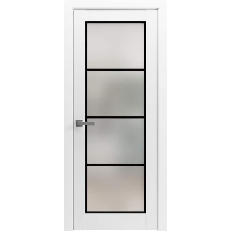Solid French Door 18 x 80 Planum 2132 White Silk| Bathroom - White - 32" x 84"