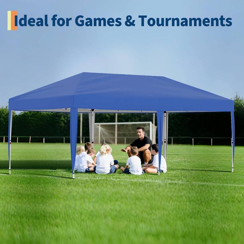 Portable Outdoor 10x20 Pop Up Canopy Tent for Picnics, Camping - Blue
