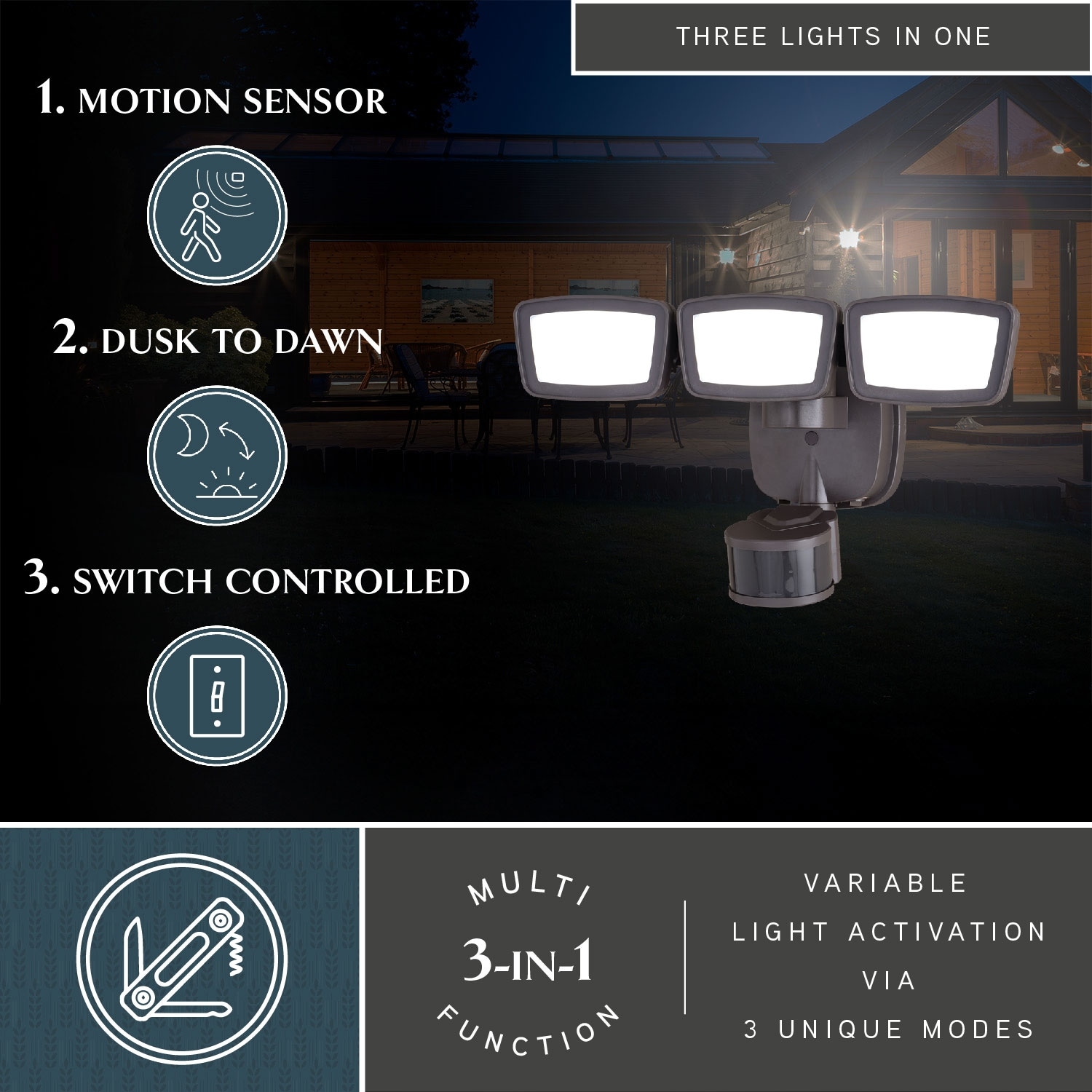 LED Security Light With Motion Sensor – 188 LEDs, 4200 Lumens, 3 Modes & Remote, IP65 Waterproof For Garage & Yard