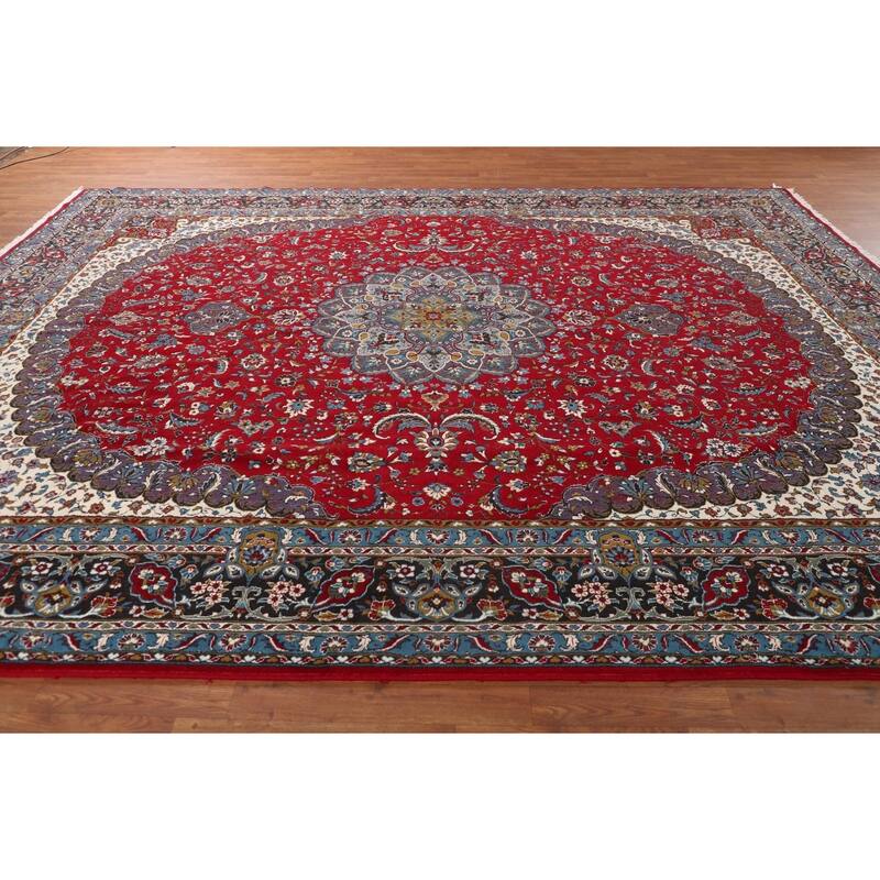 Medallion Kashan Turkish Area Rug Machine Made Living Room Carpet - 9'8" x 13'0"