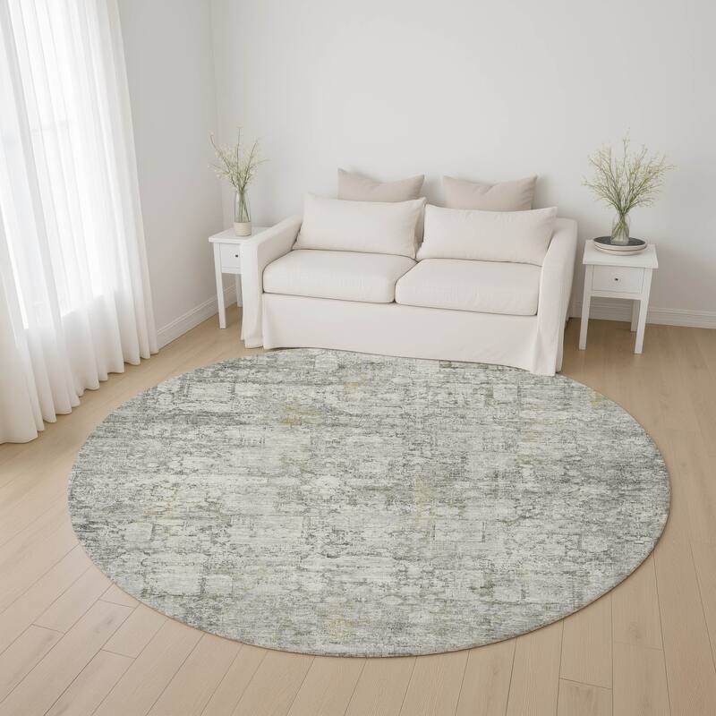 Premium Washable Super Soft Traditional Vintage Mayfield Rug - Gray - 8' x 8'