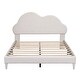 preview thumbnail 11 of 34, Velvet Upholstered Bed with Cloud-Shape Headboard, Wood Platform Bed Frame for Boys Girls Easy Assembly, No Box Spring Needed
