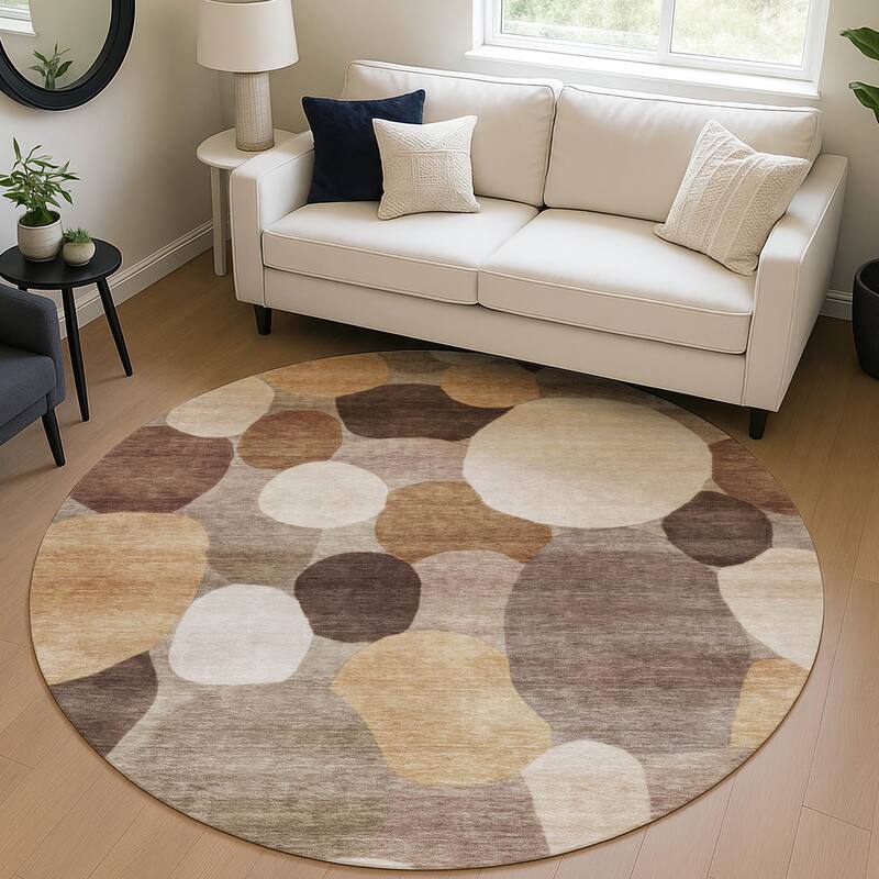 Machine Washable Indoor/ Outdoor Modern Circy Chantille Rug
